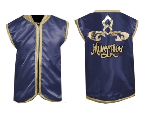 Custom Muay Thai Walk in Jacket / Cornerman Jacket : Navy/Gold